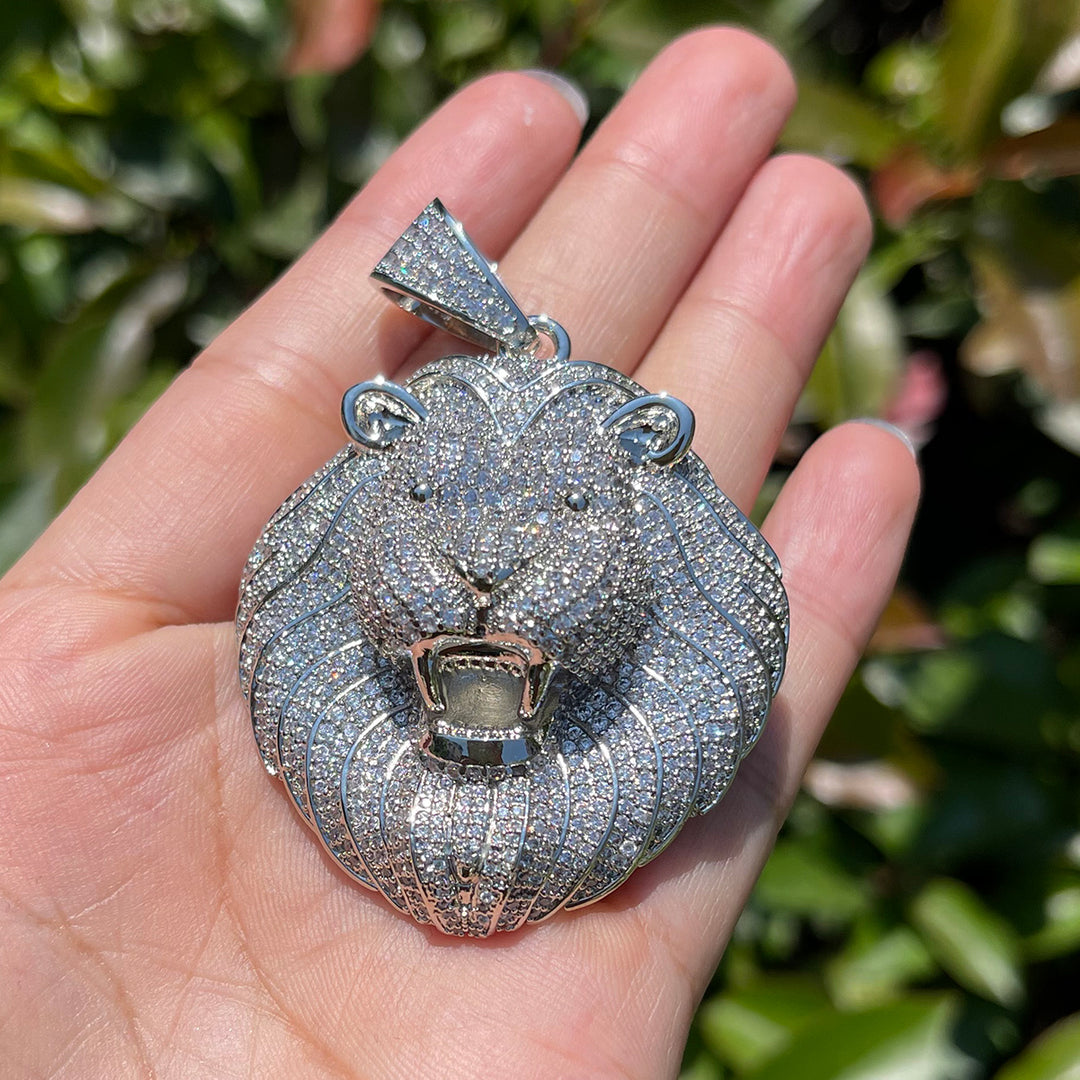 NEW | Lion Head Iced Out Diamond Pendant Necklace