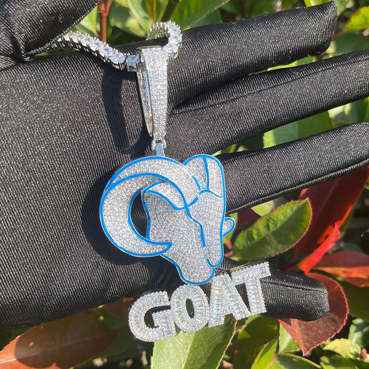 NEW | Goat Iced Out Diamond Pendant Necklace