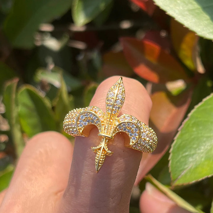 NEW | The Fleur De Lys Iced Out Diamond Ring