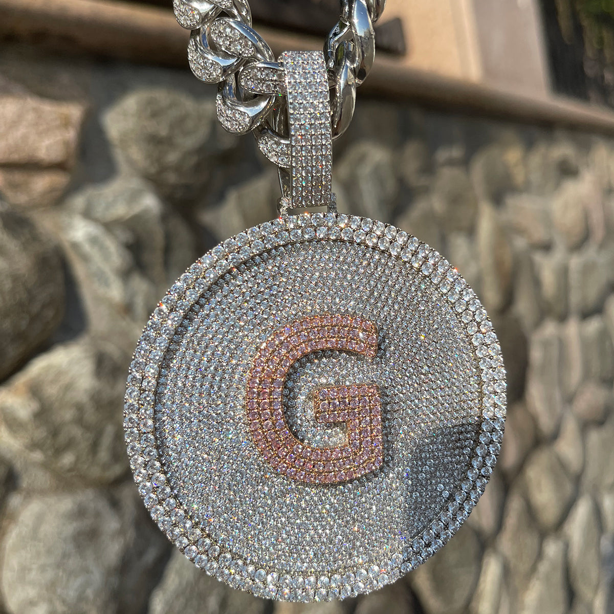 NEW high quality Design Iced Out Letters Plug Pendant